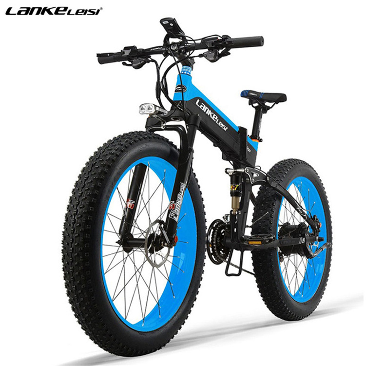 LANKELEISI T750PLUS 1000w electric bicycle 48v 14.5ah lithium battery ebike 26 inch folding fat tire electric bike