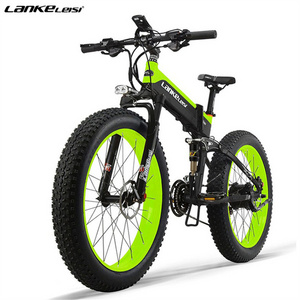 LANKELEISI T750PLUS 1000w electric bicycle 48v 14.5ah lithium battery ebike 26 inch folding fat tire electric bike