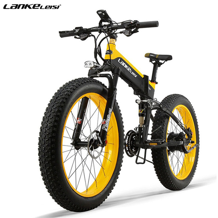 LANKELEISI T750PLUS 1000w electric bicycle 48v 14.5ah lithium battery ebike 26 inch folding fat tire electric bike