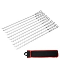 pack 10 Stainless Steel Needles Grilling kebab Skewers Barbecue Roasting Sticks Bbq tools accessories Bbq skewers