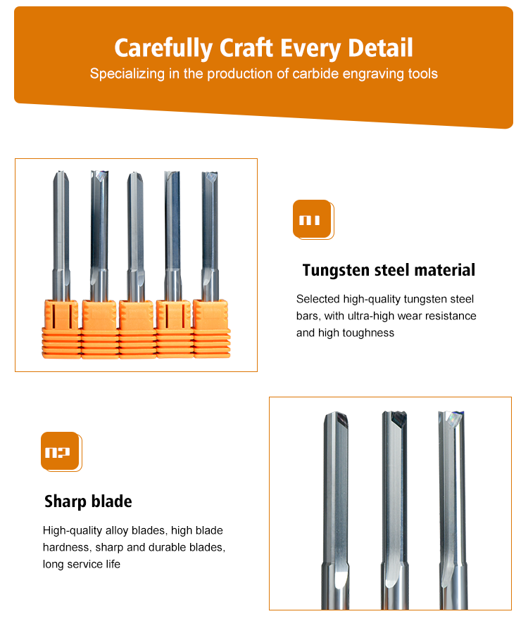 Lanke Custom all sizes Milling Cutters Tungsten Carbide 2 Flutes Straight Bits  End Mills CNC Router Engraving Bit