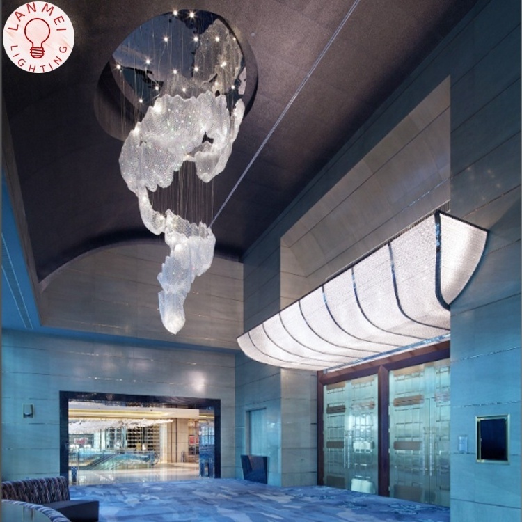 Manufacturer's direct sales customized K9 crystal chandelier for large hotel banquet halls