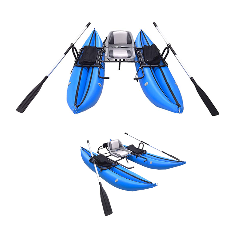 New design Oem Inflatable water paddle boat pontoon boat fishing recreational rowing boat for sale