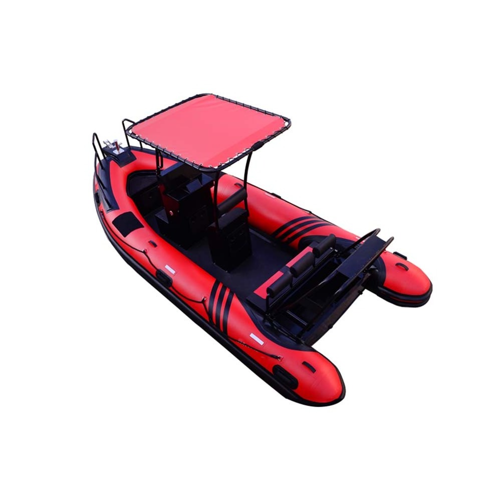 Luxury deep v steering console hypalon rigid inflatable aluminum hull rib boat 630 inflatable boat with motor