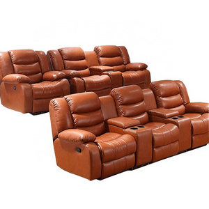 Modern recliner Functional Sofa bed 123 with electric leather cup holder