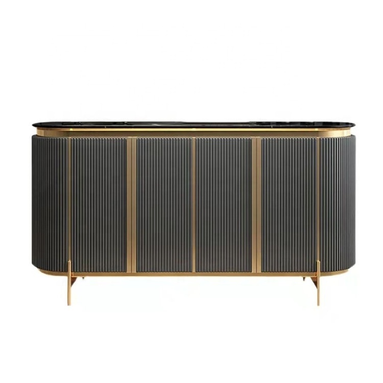 Italy modern fashion design wooden console table gold glossy Sideboard Cabinet