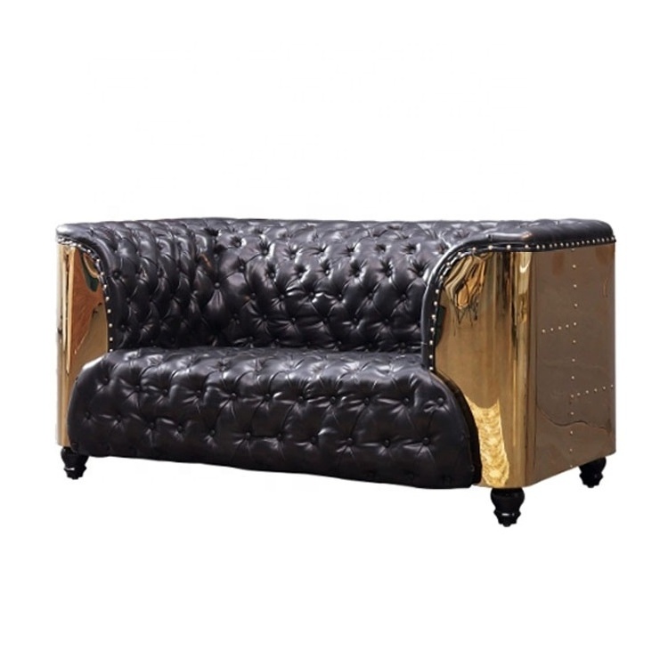 Chinese Wholesale Manufacturing Hotel Hot Pink Throne black and gold steel Sofa For Wedding Event rental design