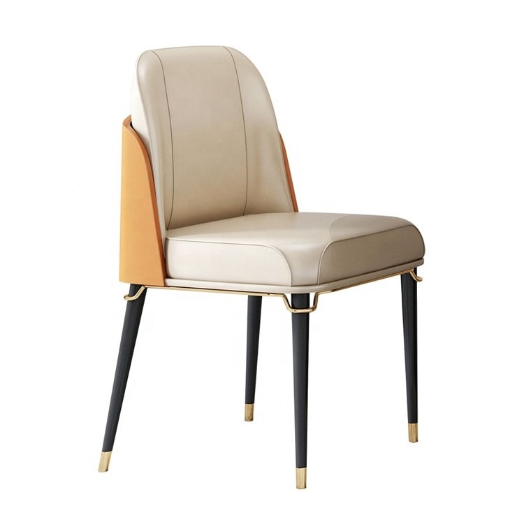 Top Sale Contemporary top grain leather upholstered fashion dining chair dubai furniture