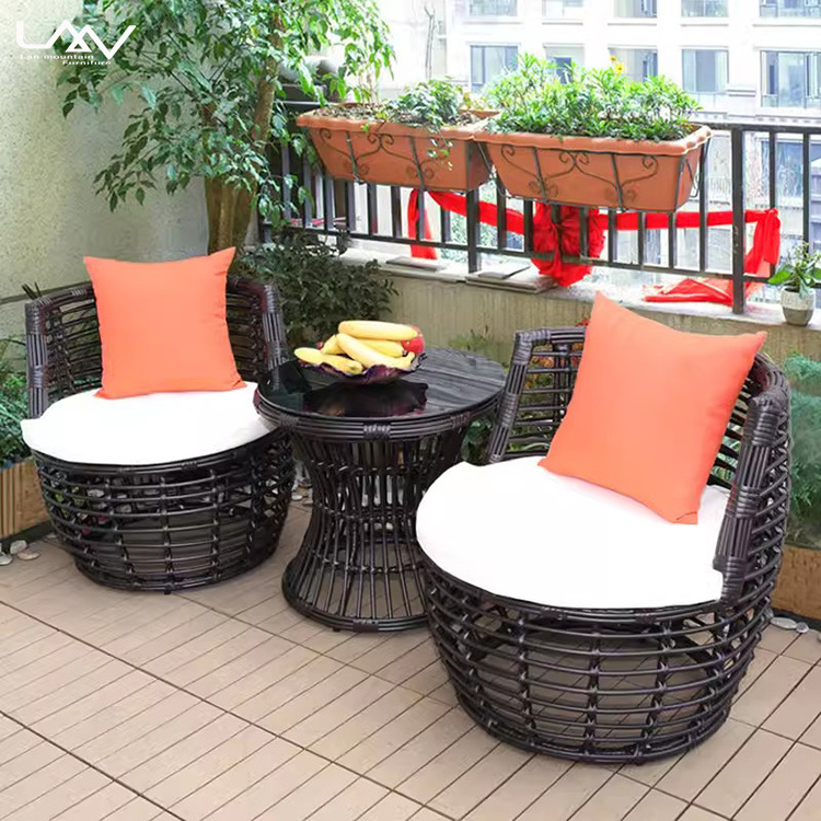 Rattan With Aluminum Frame Outdoor Garden Patio Leisure Chair Terrace Retro Creative Hotel Villa Single Sofa Chair Furniture