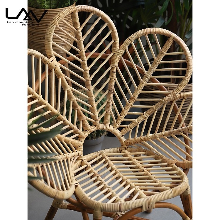 Rattan / wicker Woven Jane Petal accent Chairs designer Living Room Leisure Chair Balcony Patio Garden Wood Flower Shaped Chair