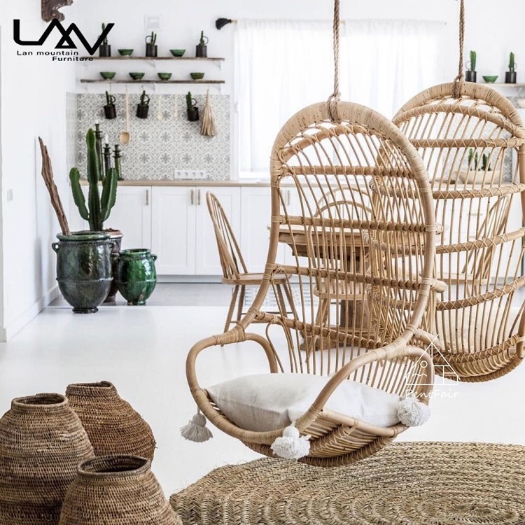 Outdoor and Indoor Garden patio Furniture Modern Wicker Rattan Balcony leisure Egg Hanging Chair