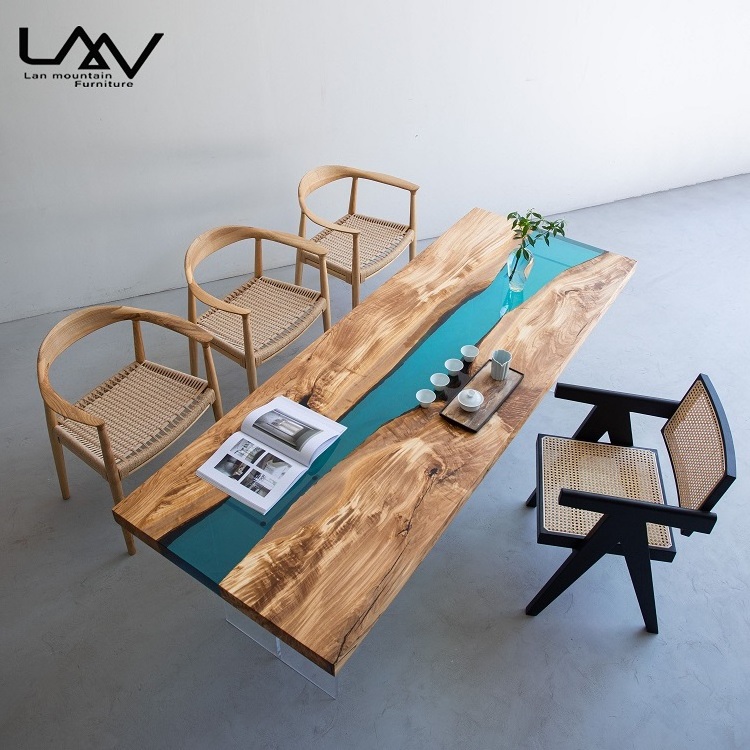 New Design Art  Epoxy table wood top, epoxy resin table solid wood top, epoxy wood dining table