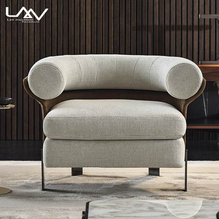 Modern fabric lounge leisure armchairs living room fauteuil furniture and bedroom single sofa hotel apartment sofa chair