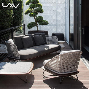 Hot sale waterproof new aluminum Braided rope garden sofa modern outdoor balcony patio sofa Furniture set