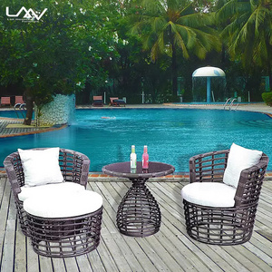 Rattan With Aluminum Frame Outdoor Garden Patio Leisure Chair Terrace Retro Creative Hotel Villa Single Sofa Chair Furniture