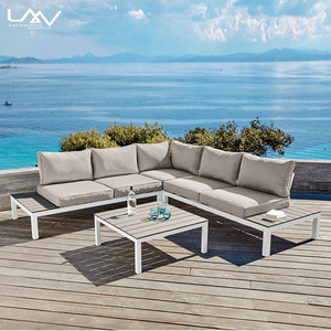 Waterproof Fabric Aluminum Frame Outdoor Garden Patio Sofa Set Design Leisure Chair and Table Hotel Villa Balcony Simple Modern