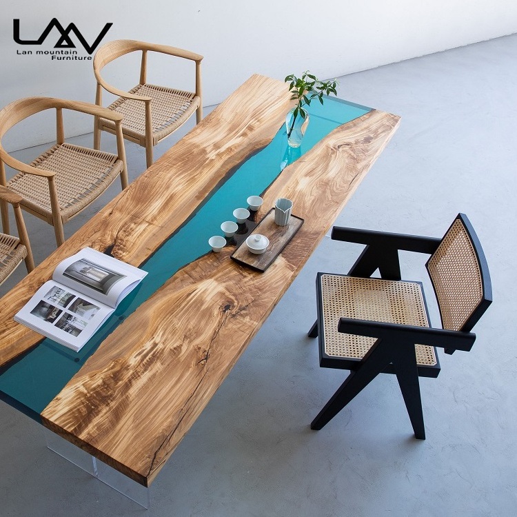 New Design Art  Epoxy table wood top, epoxy resin table solid wood top, epoxy wood dining table