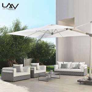 Modern Luxury outdoor sofa sectional all weather garden patio aluminum frame weave rope sofa furniture set