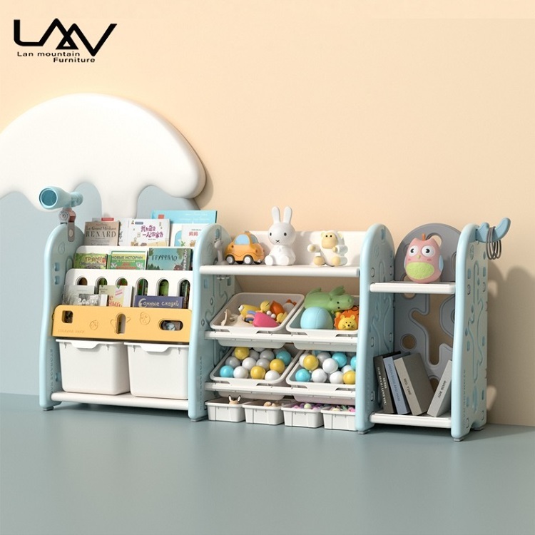 Custom Plastic Kids Furniture Movable Baby Chest Corner Cupboard Rack Drawer Toys Storage Children Cabinets For Kindergarten Use