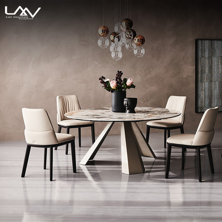 Hot Selling Dining Table Metal Leg With Rock Plate Living Room Table Nordic Design Hotel Lobby Villa Restaurant Table Furniture