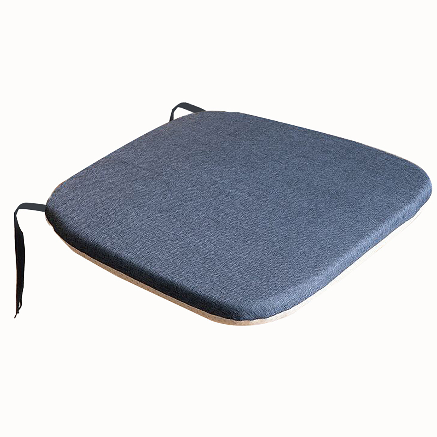 Non-slip Memory Foam Kitchen Dining Room Seat Cushion Linen Fabric Chair Cushion With Ties Square Seat Pad