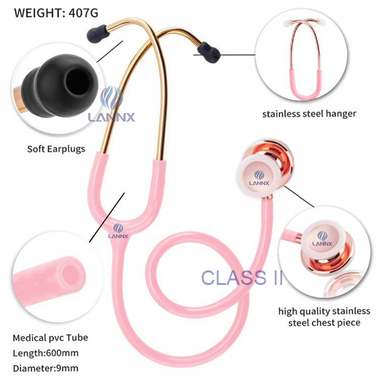 LANNX CLASS II Hot Sale Miulti-functional Stethoscope precordial customized Estetoscopio doctor use Dual Head Stethoscope