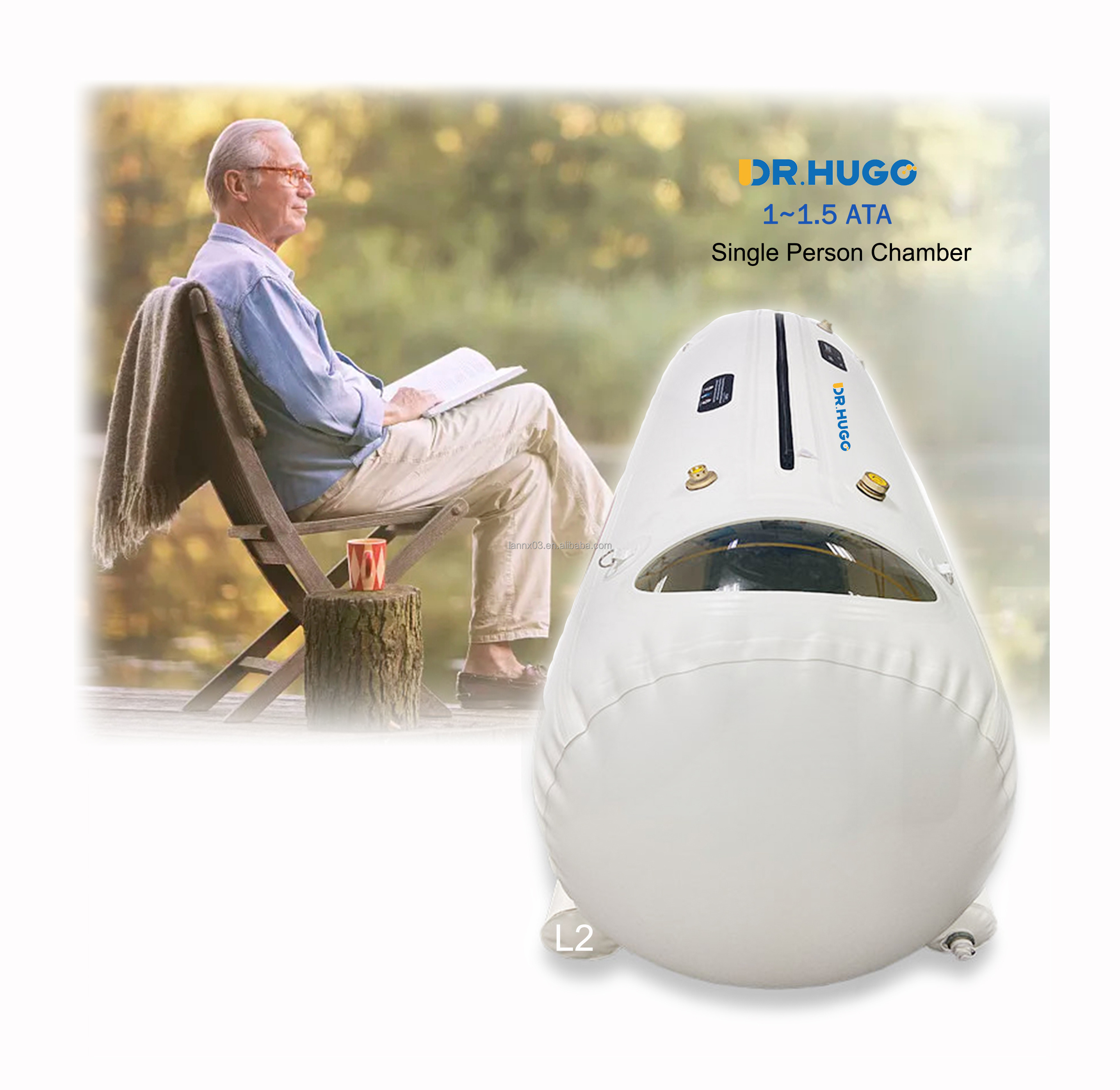 DR.HUGO L2 Best selling Portable Hyperbaric Oxygenation Chamber 1.0~1.5ata HBOT Soft Hyperbaric chamber mini Camara Hiperbaricas