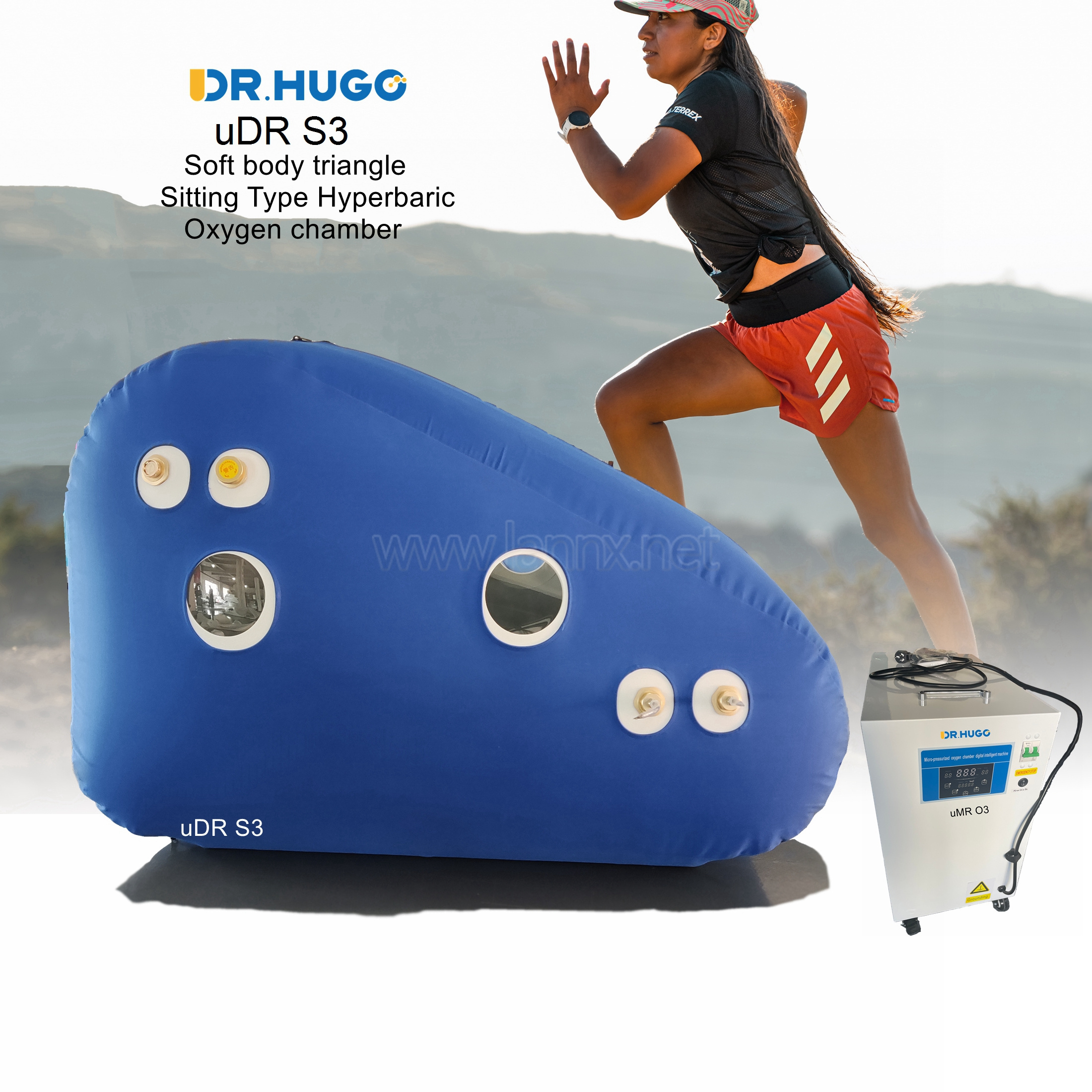 DR.HUGO uDR S3 SPA Capsule Portable HBOT Hyperbaric Oxygen Chamber for Anti-Aging triangle 1 ata~1.5 ata Camara Hiperbaricas