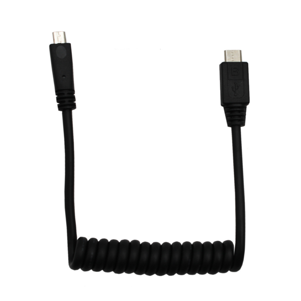 Custom Curly Spring Spiral Wire Coiled Micro USB B to AV UC-E6 type c micro usb Cable