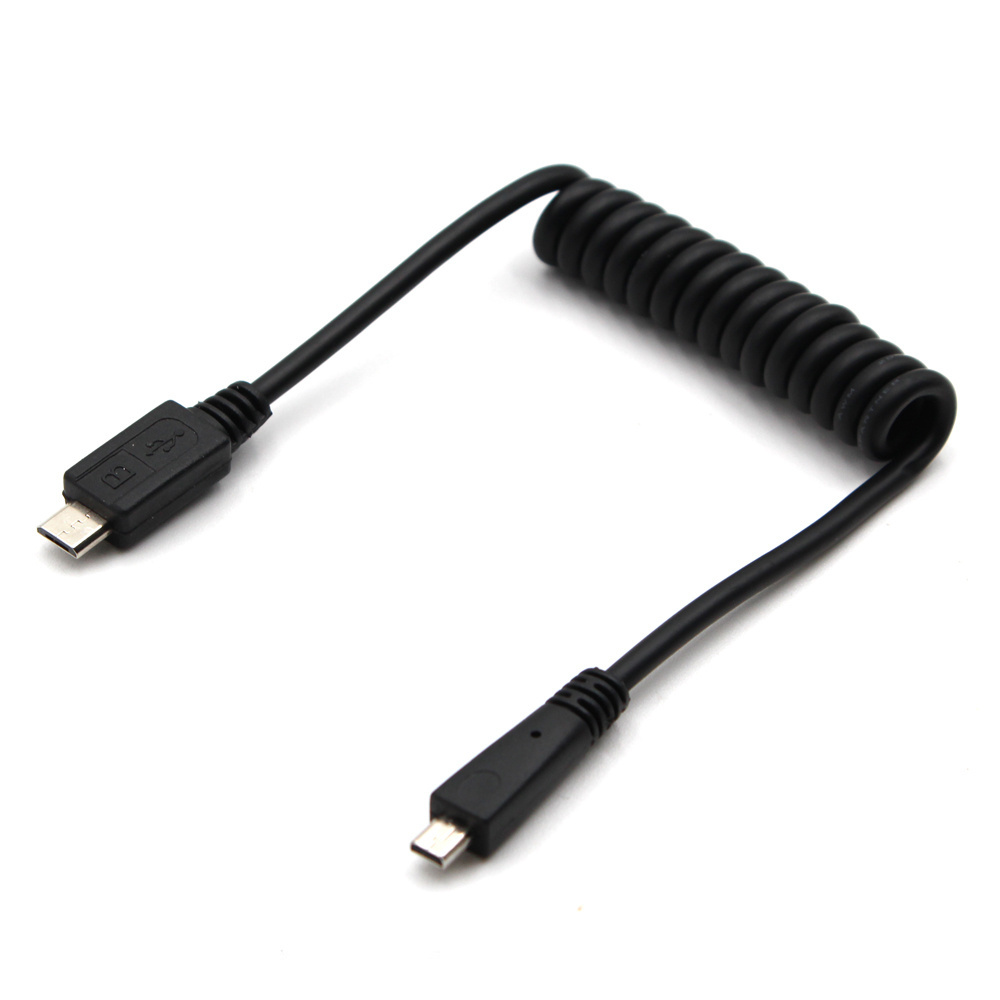 Custom Curly Spring Spiral Wire Coiled Micro USB B to AV UC-E6 type c micro usb Cable