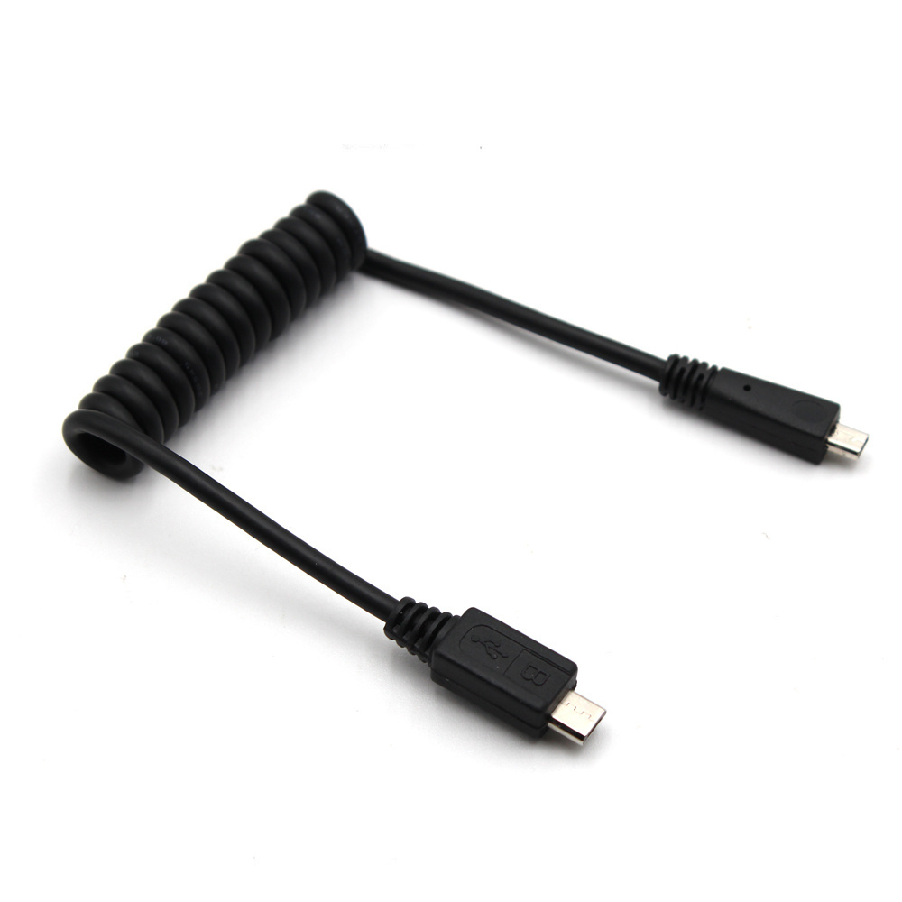 Custom Curly Spring Spiral Wire Coiled Micro USB B to AV UC-E6 type c micro usb Cable