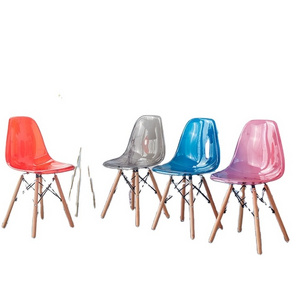 Modern Cheap Dinner Wood Legs Cadeira Sillas Plastic Chair Transparent Dinning Acrylic Chair