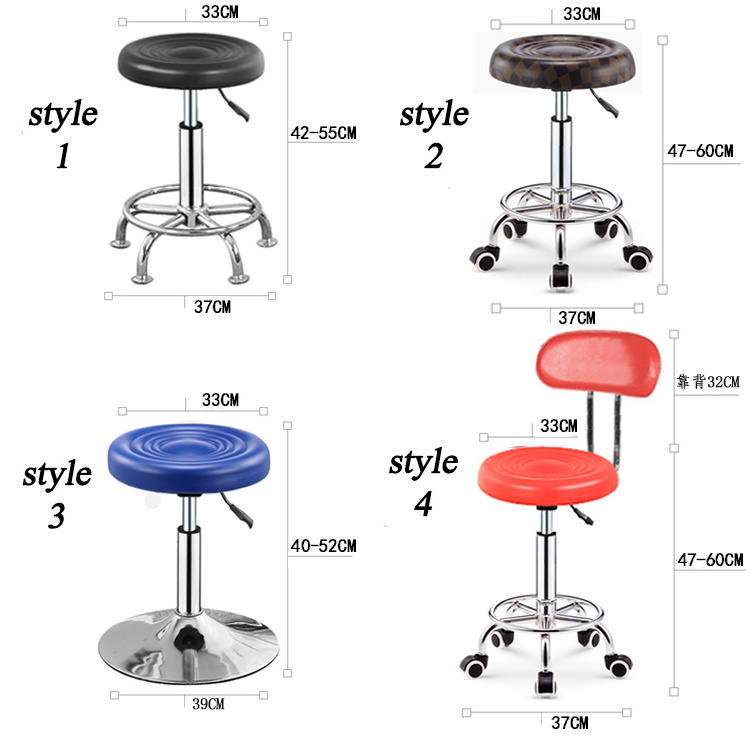 cheap price sales used red hair salon rotating lift backrest hairdressing beauty pulley bar round stool barber chairs