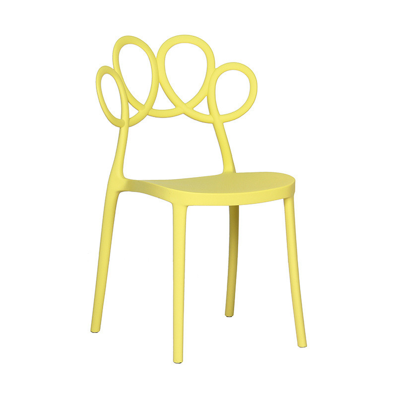 Cheap Modern Design Colorful Dining Room Flower Shape PP Plastic Dining Leisure Outdoor PP Chair