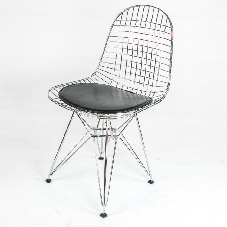 Free Sample Nordic Style Iron Steel Mesh Modern Outdoor Metal Wire Frame Chair Gold Metal Wire Chair