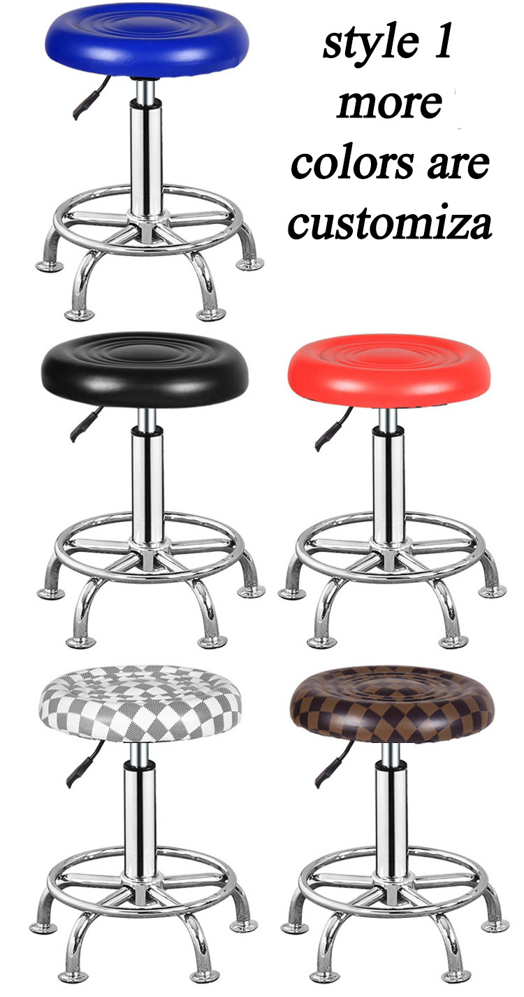 cheap price sales used red hair salon rotating lift backrest hairdressing beauty pulley bar round stool barber chairs