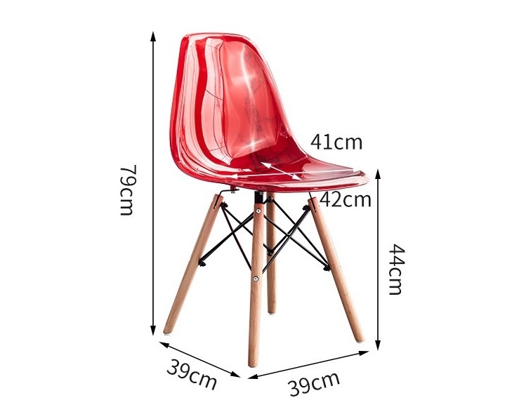 Modern Cheap Dinner Wood Legs Cadeira Sillas Plastic Chair Transparent Dinning Acrylic Chair