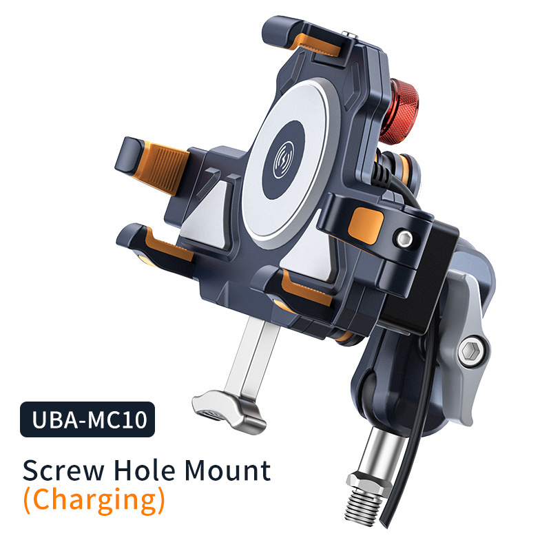 Adjustable U-bolt Clamp Secure Lock Fast Charging Mobile Phone Charger Motorcycle Wireless Charging Phone Holder