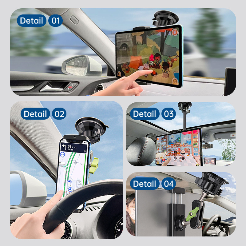 2023 High Quality Adjustable Foldable Desktop Car Dashboard Tablet Stand Holder Mount for IPad