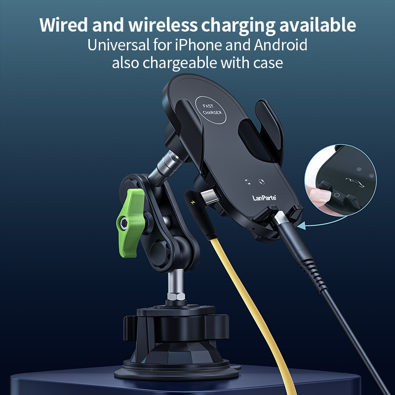 Multifunctional 15W Fast Charging Wireless Car Charger 360 Rotating Suction Cup Air Vent Phone Holder For iPhone 13 14