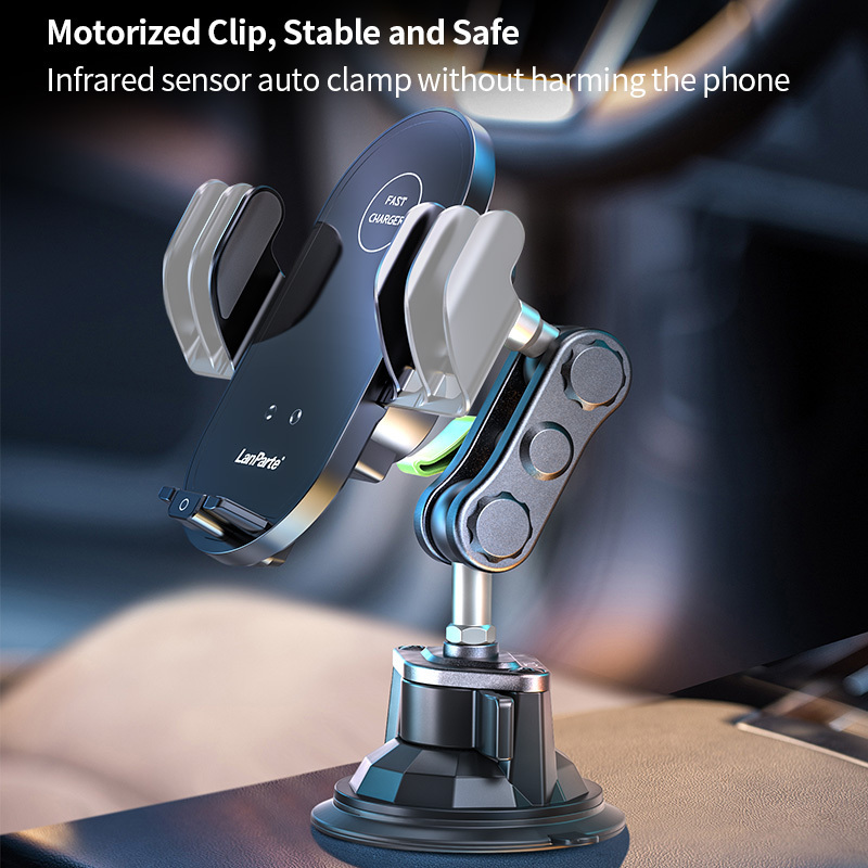 Multifunctional 15W Fast Charging Wireless Car Charger 360 Rotating Suction Cup Air Vent Phone Holder For iPhone 13 14