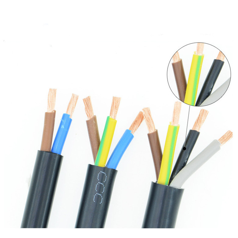 12V 24V 1.0mm Square ROUND Wall 2 3 4 Core DC Power Cable Wires Cable Electrical 100 Meters