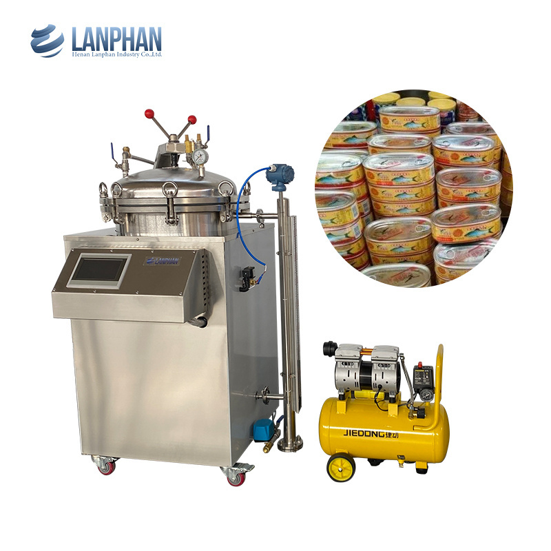 vertical steam pouch sterilized cooking small instant meat tuna fish canning food process sterilizer retort autoclaves machine