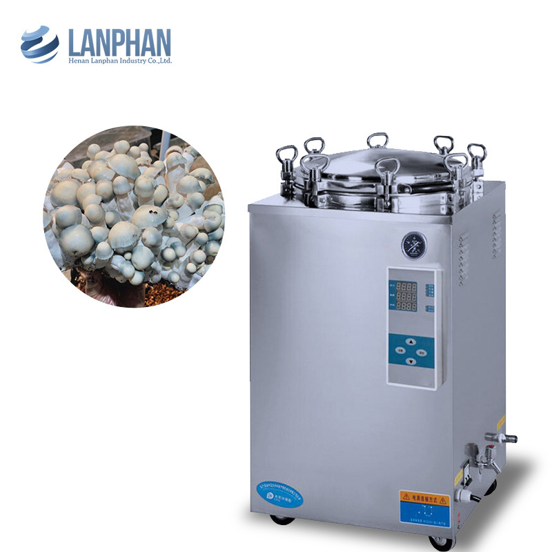 Lanphan 120l 150l vertical high pressure autoclave for mushroom cultivation sterilizer sterilization machine