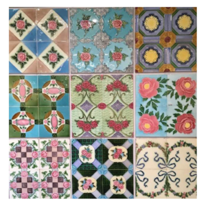 Traditional Art Nouveau Pattern Handmade Tile Flower Enamel Glazed Tile Kitchen Bathroom Interior Wall Living Room building tile