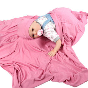 Receiving Blanket with Hat Newborn Baby Solid color Baby Shower Swaddle Gift - 120*120cm