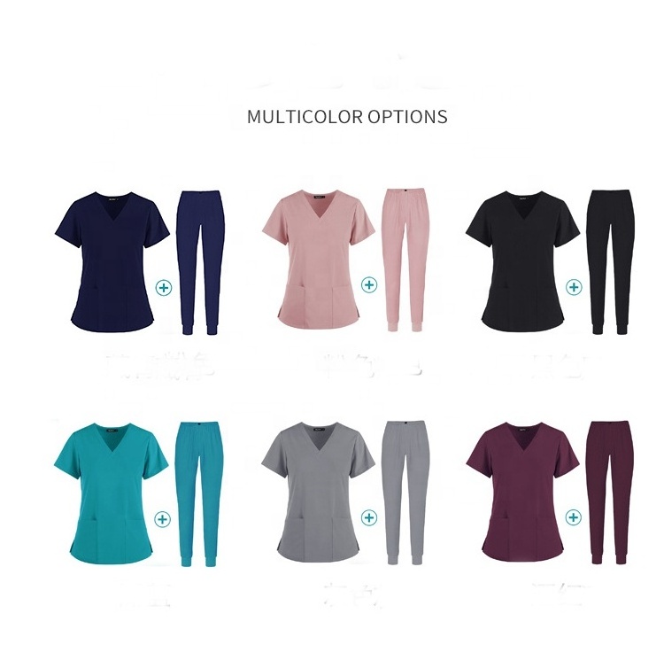 Wholesale Hospital Spandex Nurses Scrubs Sets Uniform Unisex Spa Uniform Custom Scrubs With Logo