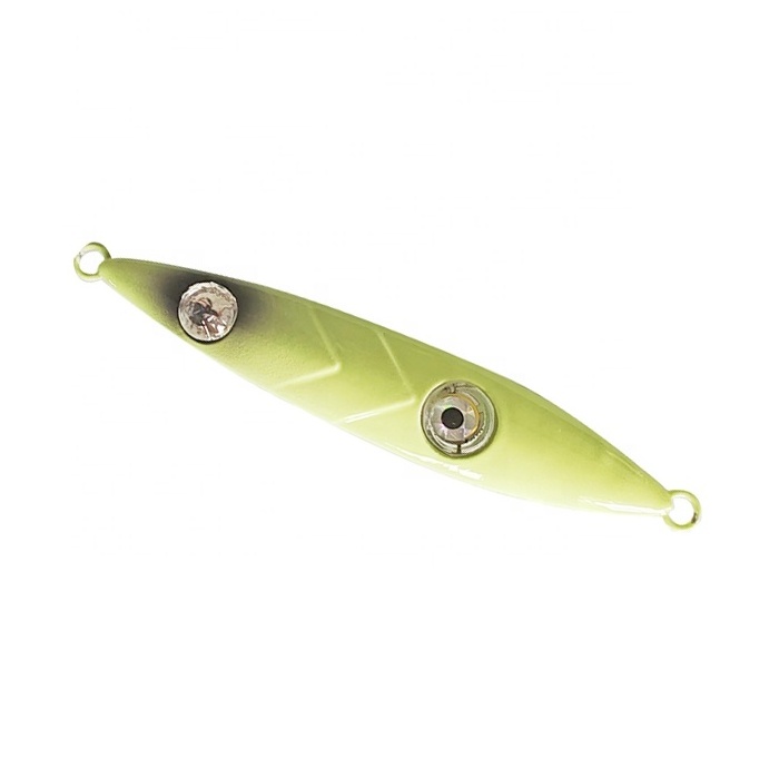 Glow Color LanQuan 150g LED Flashlight Realistic 3D Eyes Luminous Slow Jig Deep Sea Metal Lead Flashing Jigging Lure LQL1379