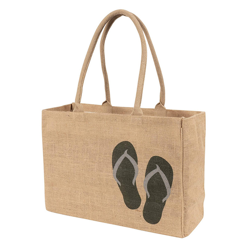 Custom Hemp Jute Shopping Tote Bag Cloth Burlap Large Jute Bag Tote