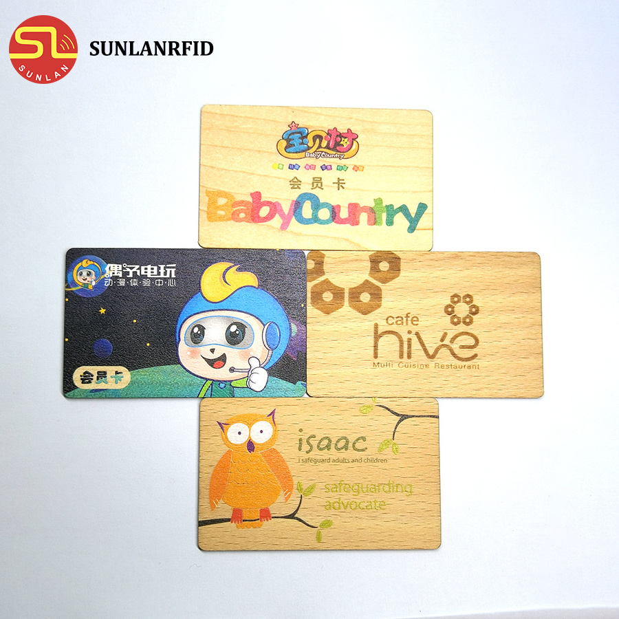 Programmable Eco friendly wood bamboo material NFC RFID ISO14443A Smart NTAG213/216 wooden Business cards